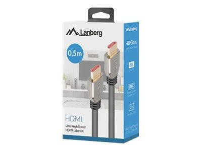 LANBERG HDMI M/M v2.1 cable 0.5m 8K 60Hz black