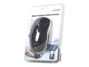 GEMBIRD MUSW-4BSC-01 Mysz optyczna cicha bezprzewodowa czarna odbiornik USB Type-C