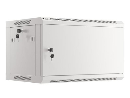 Szafa instalacyjna Rack wisząca 19" 6U 600x450 szara drzwi metalowe Lanberg (flat pack)