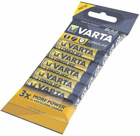 Zestaw baterii alkaliczne VARTA Longlife 4106101328 (x 8)