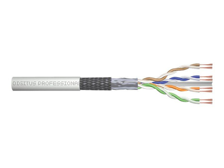 DIGITUS CAT 6 SF-UTP patch cable raw length 305 m paper box AWG 26/7 LSZH simplex color grey