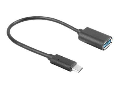 Kabel USB 3.1 Lanberg USB type-C(M) 3.1 - USB-A(F) 0,15m czarny