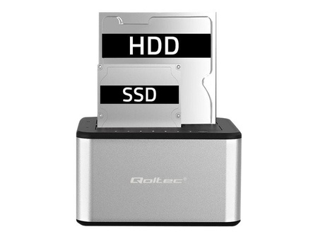 QOLTEC 50316 Stacja dokująca dysków 2x HDD/SSD 2.5/3.5inch SATA USB 3.0 Klonowanie