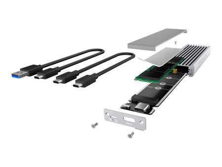 ICY BOX IB-1817Ma-C31 Obudowa Zewnętrzna na dysk M.2 NVMe SSD USB 3.1 Type-C Srebrna