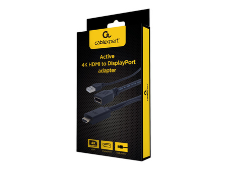 GEMBIRD A-HDMIM-DPF-01 Aktywny adapter 4K HDMI na DisplayPort czarny