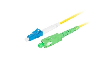 LANBERG Patchcord Światłowodowy SM LC/UPC-SC/APC Simplex 3.0mm LSZH G657A1 1M Żółty