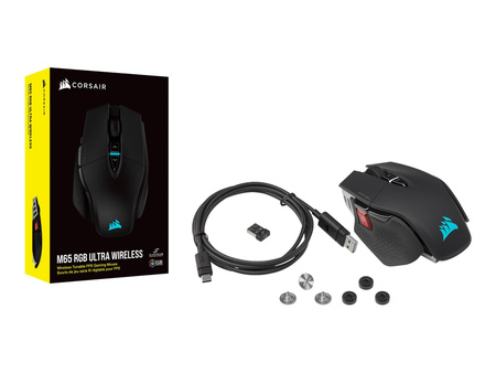 CORSAIR M65 RGB ULTRA Wireless Gaming Mouse Backlit RGB LED Optical Silver ALU Black