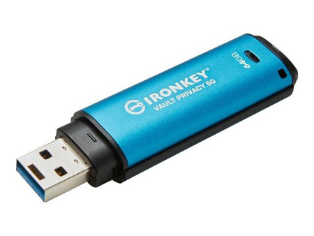 KINGSTON 64GB IronKey Vault Privacy 50 USB AES-256 Encrypted FIPS 197