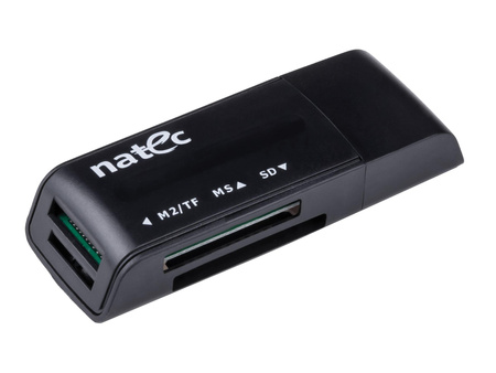 NATEC NCZ-0560 Natec Czytnik Kart MINI ANT 3 SDHC, MMC, M2, Micro SD, USB 2.0 Black