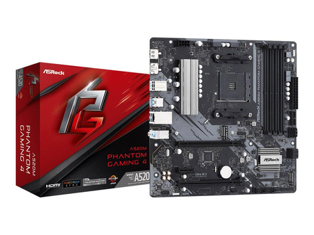 ASROCK A520M PHANTOM GAMING 4 AM4 DDR4 4xSATA 2xM.2 mATX MB