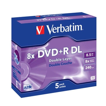 DVD+R DL 8X 5PZ JEWEL CASE/8.5GB / 240 WIDE PHOTO INK-JET