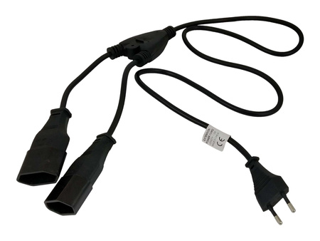 AKYGA Kabel zasilający AK-RD-05A rozdzielacz UE type C 1.2m do 2x wtyk EU type C