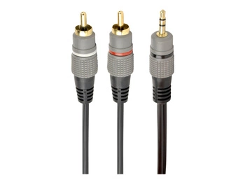 GEMBIRD 3.5 mm stereo plug to 2xRCA plugs 2.5m cable gold-plated connectors