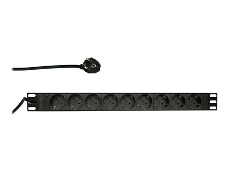 LOGILINK PDU9C03 LOGILINK- Listwa zasilająca: zabezpieczająca 9 gniazd 250VAC 16A 2m