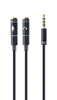 Kabel GEMBIRD CCA-417M (4-Pin, Mini Jack M - 2x Mini Jack F; 0,20m; kolor czarny)