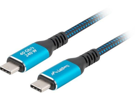 Kabel USB-C M/M USB4 1.5M 240W 60HZ czarno-niebieski 