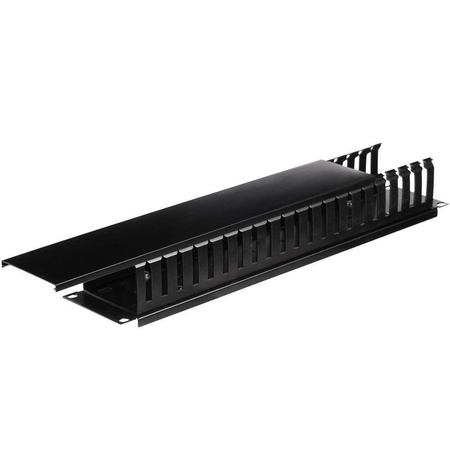 NETRACK 119-001-010-005 Netrack organizator kabli 19/2U, czarny z pokrywą