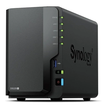 Serwer NAS DS225+ 2x0HDD J4125 2GB DDR4 1xGbE 1x2,5GbE 3Y