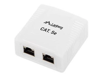 LANBERG OS5-0002-W Lanberg gniazdo natynkowe Kat. 5e, 2x RJ45 ekranowane białe