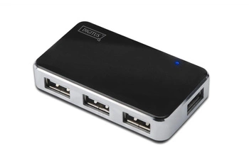 DIGITUS DA-70220 DIGITUS HUB/Koncentrator 4-portowy USB 2.0 HighSpeed, aktywny, czarny