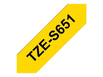 BROTHER TZES651 Taśma Brother 24mm BLACK ON YELLOW ADHESIVE TAPE
