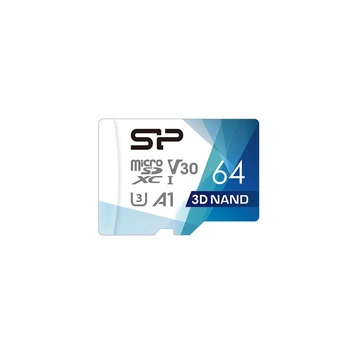 Karta pamięci Silicon Power microSDXC Superior Pro 64GB V30 UHS-1 U3 A1 + ADAPTER microSD-SD (SP064GBSTXDU3V20AB)
