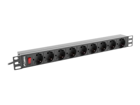 LANBERG power distribution unit PDU 19 1U 16A 9 schuko 3m black