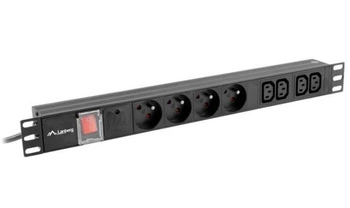 Listwa zasilająca Rack PDU  1U 10A 4X 230V PL 4X IEC C13 2m C14 czarna