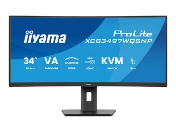 IIYAMA XCB3497WQSNP 34inch UW Curved VA-panel 3440x1440 120Hz 350cd/m2 04ms Speakers USB-C Dock DisplayPort 2xHDMI