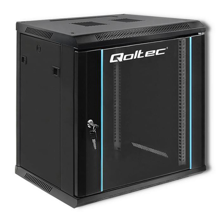 Szafa RACK Qoltec 19" | 12U | 450x600x635 | Czarna | Wisząca
