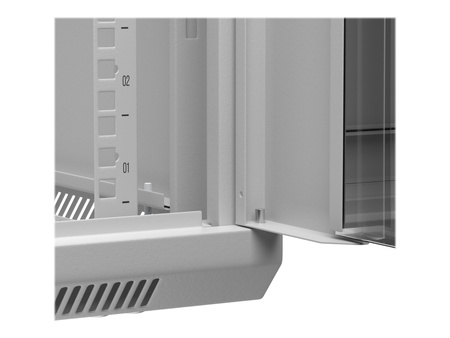 NETRACK 019-150-66-021 Netrack szafa wisząca 19, 15U/600x600mm – szary, drzwi szklane, otwierane boki