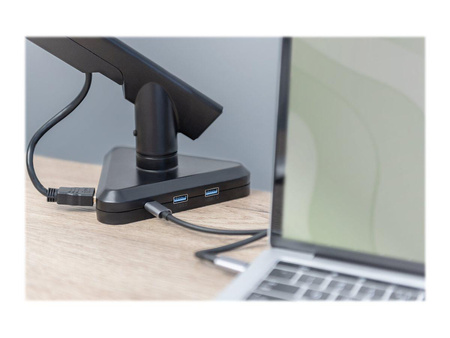 DIGITUS Monitor Gas Spring Mount with USB-C Dock 5 Port 30inch 9kg max black