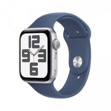 Watch SE GPS, koperta 40 mm z aluminium w kolorze srebrnym z paskiem sportowy w kolorze denim - rozmiar S/M