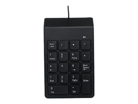 GEMBIRD KPD-U-03 Klawiatura numeryczna USB czarna typu slim 18 klawiszy