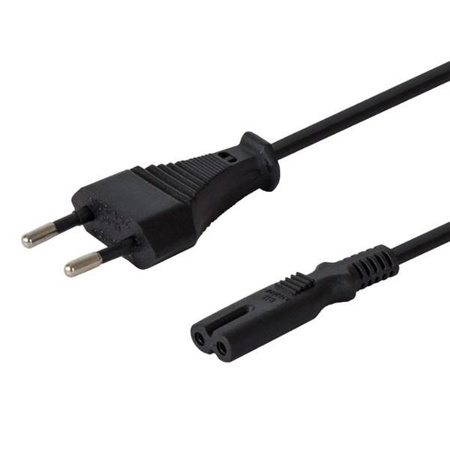 Kabel SAVIO CL-100 (2-Pin F - Euro M; 1,8m; kolor czarny)