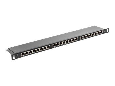 LANBERG PPS6-0024-B Lanberg Patch Panel 24 port 0.5U, kat. 6, ekranowany, czarny