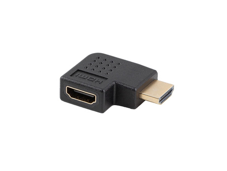 Adapter HDMI(M)-HDMI(F) 4K kątowy prawo czarny AD-HDMI-06 