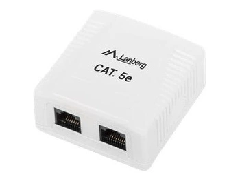 LANBERG OU5-0002-W Lanberg gniazdo natynkowe Kat. 5e, 2x RJ45 białe