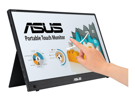 ASUS ZenScreen Touch MB16AMTR portable monitor 15.6inch IPS FHD WLED 16:9 60Hz 250cd/m2 5ms HDMI USB-C 2x1W Speakers Black+Dark Gray