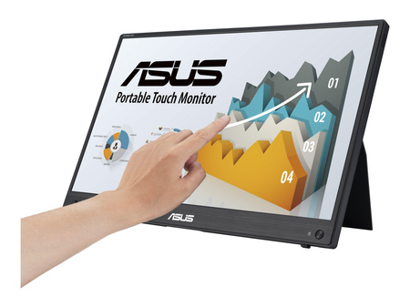 ASUS ZenScreen Touch MB16AMTR portable monitor 15.6inch IPS FHD WLED 16:9 60Hz 250cd/m2 5ms HDMI USB-C 2x1W Speakers Black+Dark Gray