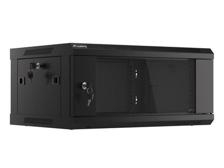 Szafa instalacyjna Rack wisząca 19" 4U 600x450 czarna Lanberg (flat pack)