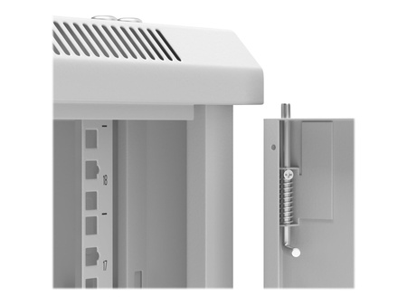 NETRACK 019-180-66-021 Netrack szafa wisząca 19, 18U/600x600mm – szary, drzwi szklane, otwierane boki
