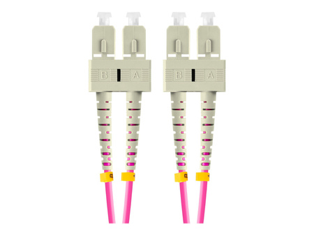 LANBERG fiber optic patchcord MM SC/UPC-SC/UPC duplex 1m LSZH om4 50/125 3.0mm violet