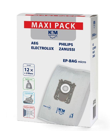 Worki do odkurzacza 12 + 2  EP-BAG micro MAXI PACK