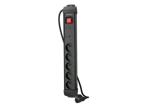 LANBERG Listwa zasilająca SP1 1.5m 5x PL czarna