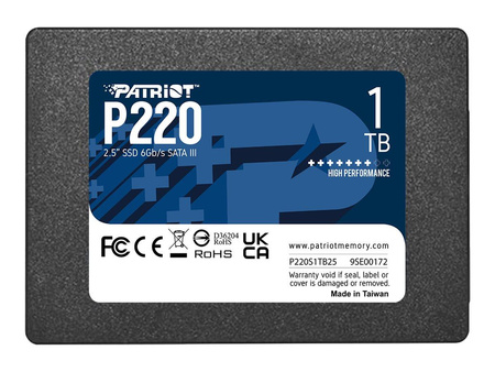 PATRIOT P220 SATA 3 1TB SSD 550/500MB/s
