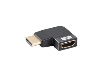 LANBERG adapter HDMI - HDMI M/F 8K kątowy lewo aluminium srebrny