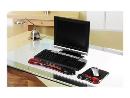 KENSINGTON 62402 Podkładka pod mysz Crystal Mouse Pad Wave - żelowa, czerwono-czarna