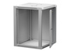 NETRACK 019-150-66-021 Netrack szafa wisząca 19, 15U/600x600mm – szary, drzwi szklane, otwierane boki