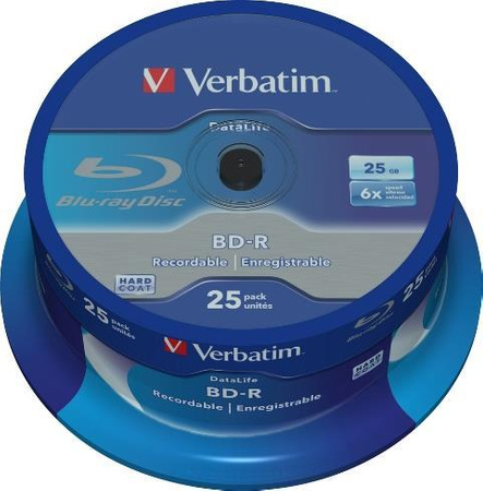 Płyty BD-R Verbatim 25 GB SL Datalife Cake 25
